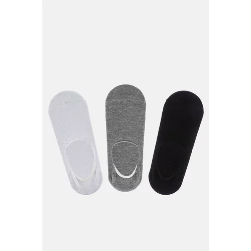 Avva Men's Gray 3-Pack Flat Shoes Socks