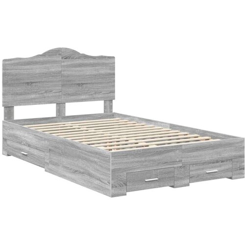  Okvir za krevet s uzglavljem Siva Sonoma 120 x 190 cm Slike
