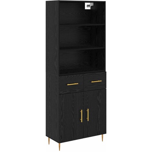  Highboard Crni hrast 69,5 x 34 x 180 cm Konstruirano drvo Slike