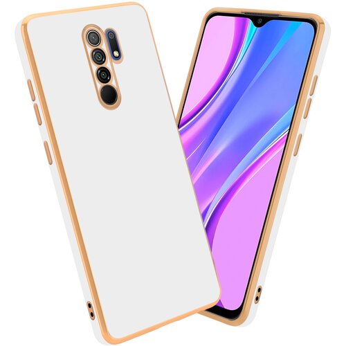 Cadorabo Ohi&scaron;je, združljiv s Xiaomi v sijajnem belem - zlatu - za&scaron;čitni pokrov iz fleksibilnega silikona TPU in z za&scaron;čito pred kamero, (20602973) Cene