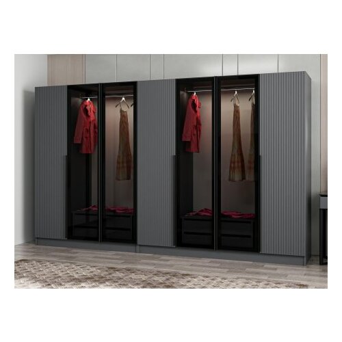 Hanah home Ormar Kale Plus 315x210x52cm Sivi Cene