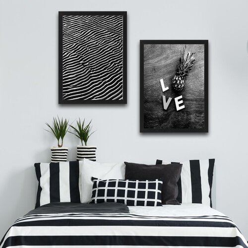 Wallity slika love black white, 2 dela, 30 x 40 cm Slike