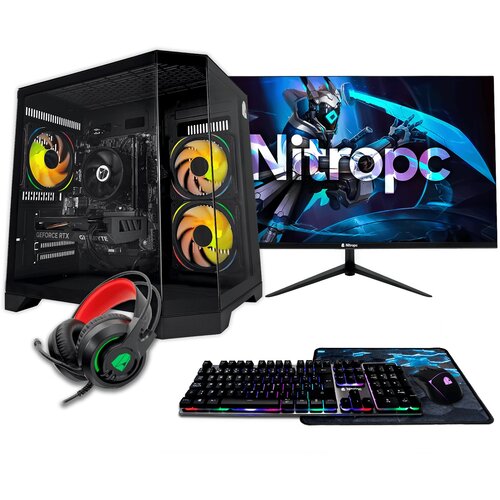 Nitropc Popoln igralni računalnik Pack Silver Plus - AMD Ryzen 5 5500, RX 6600 8GB, RAM 16GB, M.2 1TB, Črna, (5000007663) Cene