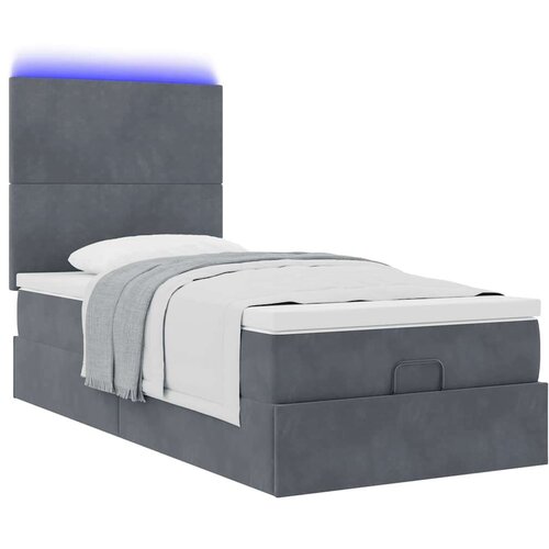 VidaXL Okvir kreveta s madracima tamnosivi 90x190cm bar&amp;scaron;unasti Slike