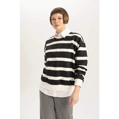 Defacto Relax Fit Striped Long Sleeve Sweatshirt Slike