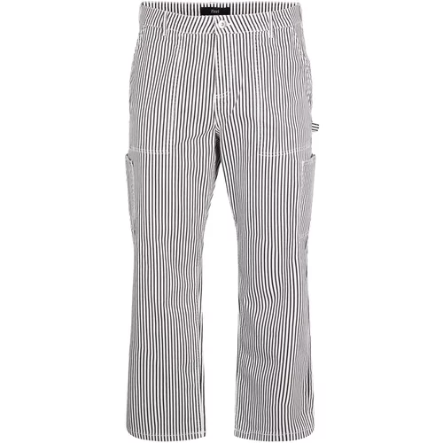 Zizzi Cargo hlače 'JASHLEY' crna / prljavo bijela