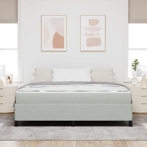  Krevet s opruga kutije Svijetlo siva 180 x 200 cm tkanina Slike