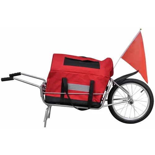 vidaXL kolesarska prikolica z enim kolesom in torbo za prtljago