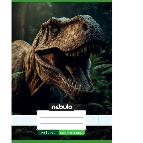 NEBULO bilježnica s linijama za 4. razred s uzorkom t-rexa A/5 21-32 Cijene