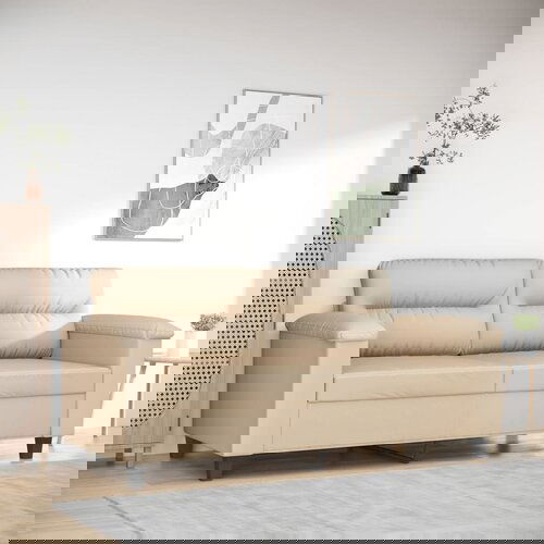 VidaXL Dvosjed od tkanine krem 140 cm mikrovlakana Slike