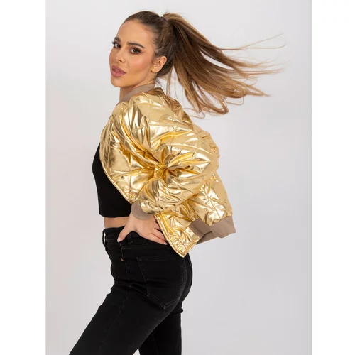 Fashion Hunters Sherise gold quilted bomber jacket