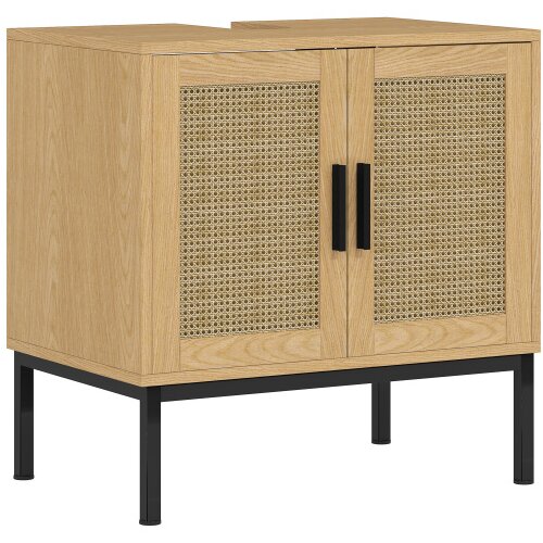Nesta Omarica pod umivalnikom z vratci, ratan videz, za&scaron;čita pred prevračanjem, hrast, 60 x 39 x 60 cm, za kopalnico, (5000493144) Cene