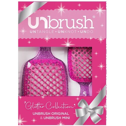 Hair Brush Glitter Duo Set - Rose Quartz Pink Cene