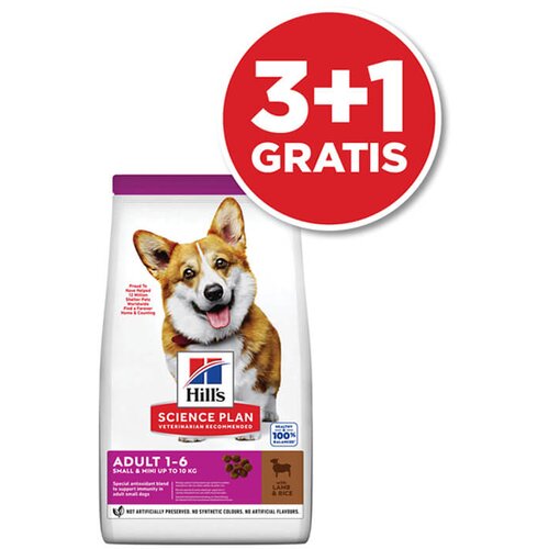 Hill’s Science Plan Small & Mini Adult - hrana za odrasle pse malih rasa sa jagnjetinom i pirinčem (6kg) 3+1 GRATIS Cene