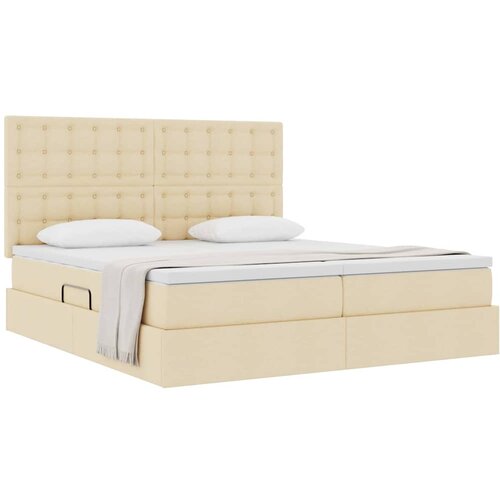  s od storage s uzglavljem Krema 180 x 200 cm Tkanina Slike