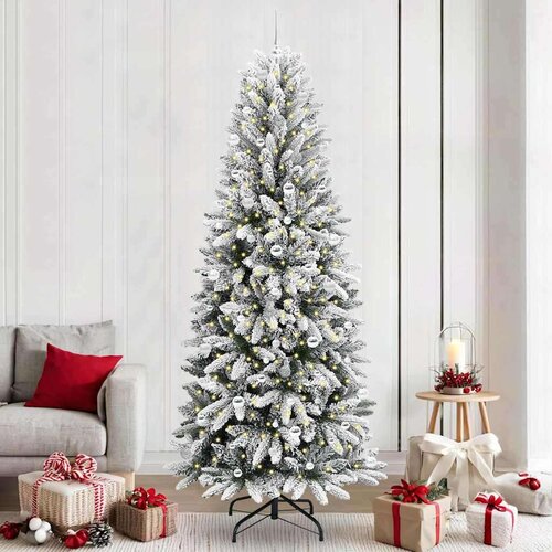 vidaXL Umjetno božićno drvce s stalakom Bijelo 93 x 93 x 240 cm Cijene