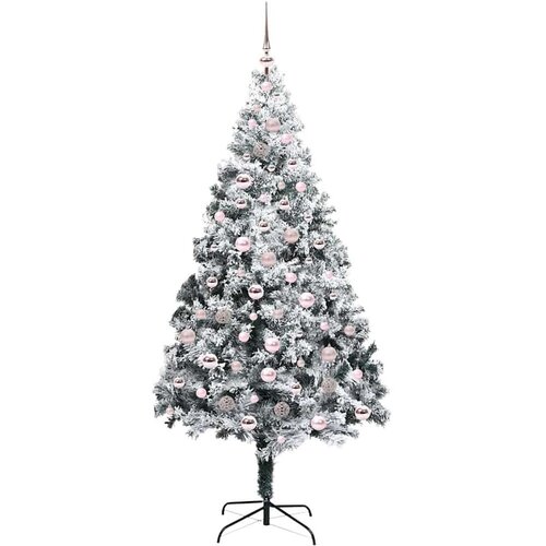 VidaXL Umjetno božićno drvce s 300 LED svjetlima Zelena 210 x 135 cm Slike