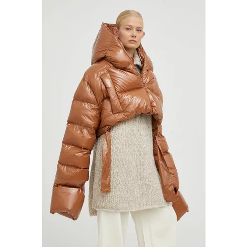 MMC Studio Pernata jakna Maffo Gloss za žene, boja: smeđa, za zimu, oversize