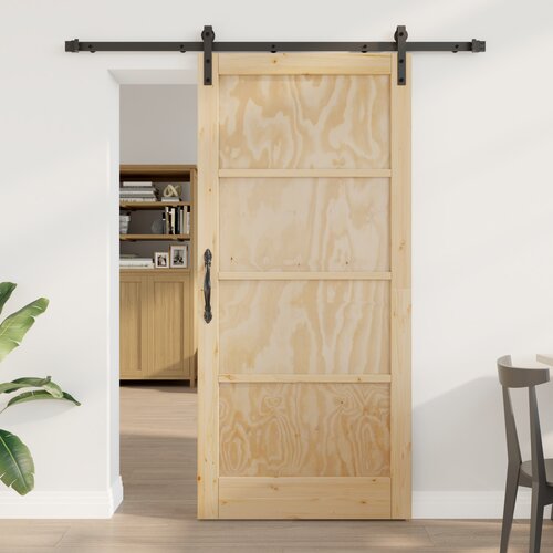 vidaXL drsna vrata z opremo 93x202 cm trden borov les, notranja vrata Cene