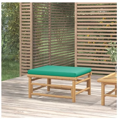  Vrtni stolček za noge z zeleno blazino bambus