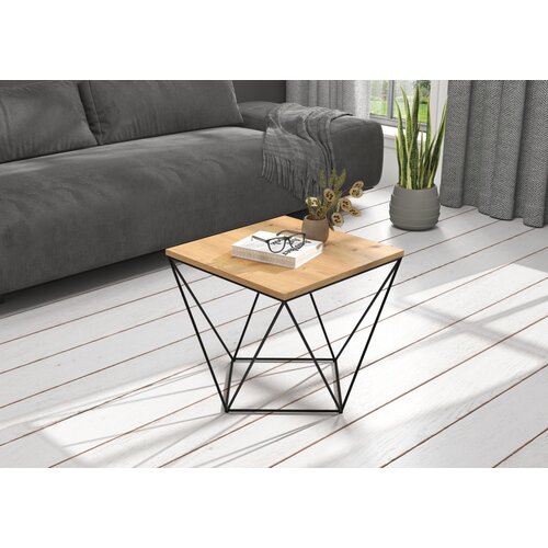 ADRK Moderna stoli za kavu DIANA 50x50 - CRNA-HRAST Slike