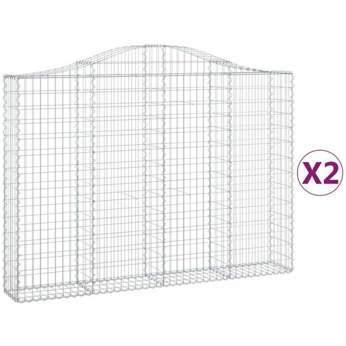  Lučne gabionske košare 2 kom 200x30x140/160cm pocinčano željezo Cijene