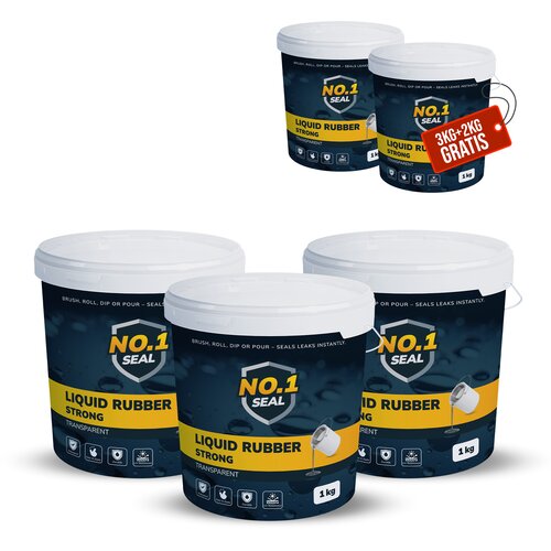 No.1 Seal Tečna guma Transparent Strong do 10m&amp;sup2;, 5 kg, 5 komada Slike