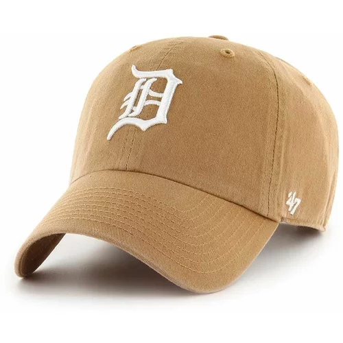 47 Brand Pamučna kapa sa šiltom MLB Detroit Tigers boja: smeđa, s aplikacijom