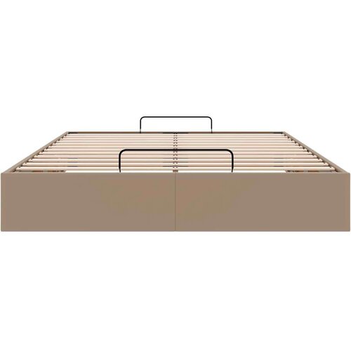 VidaXL Okvir kreveta bez madraca cappuccina 140x190 cm od umjetne kože Slike