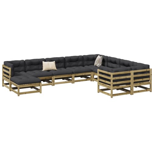  10-dijelni set vrtnih sofa od impregnirane borovine Slike