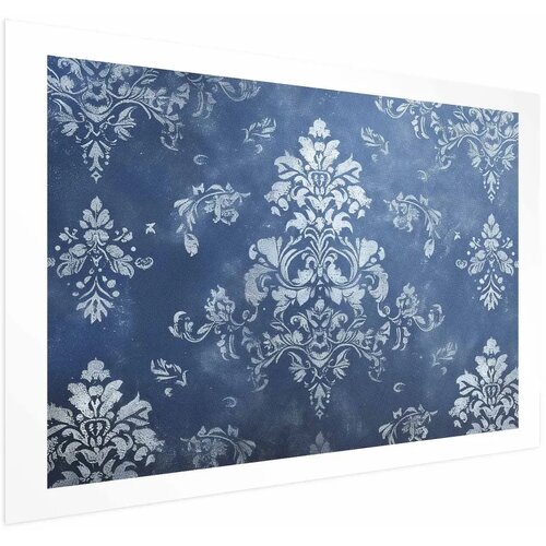  Plakat - Retro Ornament in Worn Blues 30x21 Bez okvira s margom Cene
