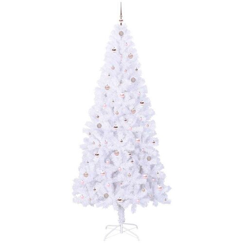  Umjetno božićno drvce s stalakom Bijelo 240 cm PVC i čelik Slike