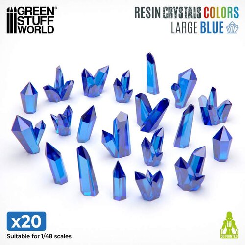 Green Stuff World Blue Resin Crystals Large | Plavi smolasti kristali veliki 15–20mm (20 kom) Cene