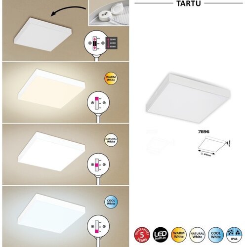 Rabalux tartu,spoljna plafonska, LED24W, bela, kvadratna Slike