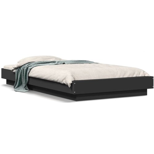VidaXL Okvir za krevet crni 90 x 190 cm od konstruiranog drva Slike