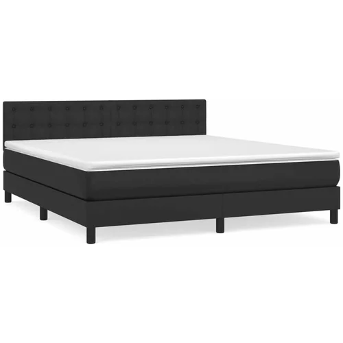  Box spring postelja z vzmetnico črn 180x200 cm umetno usnje, (20846749)