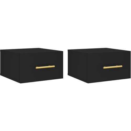 Maison Chic Stenski Dvo delni komplet Nočne omarice - Nočne mize črna 35x35x20 cm, (21686924) Slike