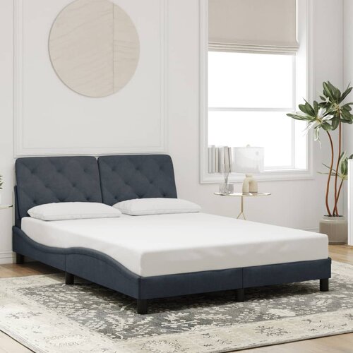 Furnova Posteljni okvir brez vzmetnice temno siv 140x190 cm žamet, (21939921) Slike