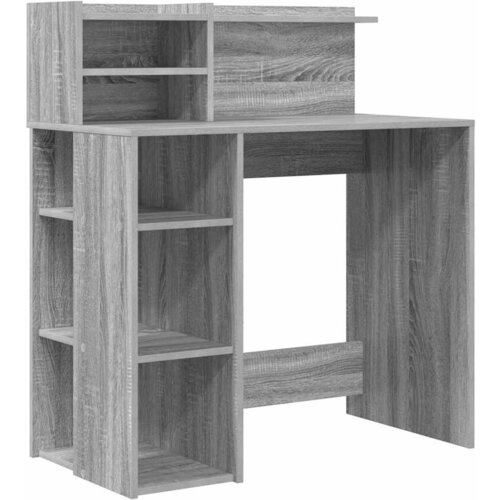 vidaXL Miza s shranjevanjem s polico Siva sonoma 90 x 48 x 101.5 cm, (5000044866) Cene