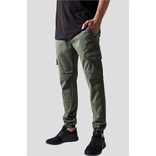 Urban Classics Washed Cargo Twill Jogging Pants olive Cene