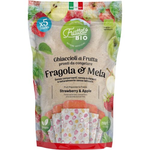 Ghiaccioli di Frutta Bio - Fragola e Mela - 250 g Cene