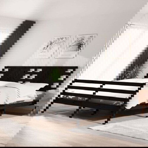  Posteljni okvir črn iz trdne borovine 200x200 cm, (21073601) Slike