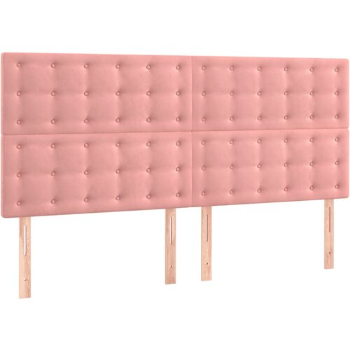 Maison Chic Posteljno vzglavje - Vzglavna omarica 4 kosa roza 100x5x78/88 cm žamet, (22078214) Cene