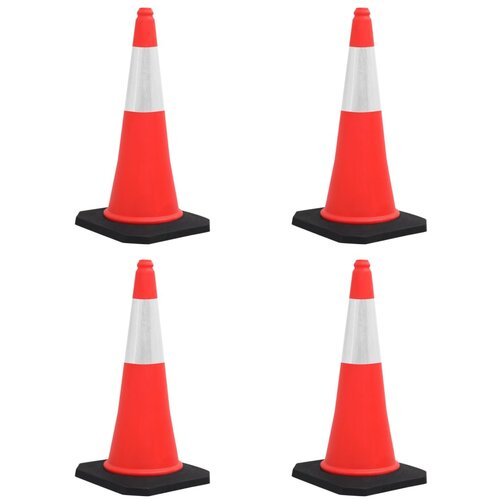 VidaXL Odsevni prometni stožci z močnimi podstavki 4 kosi 75 cm Slike