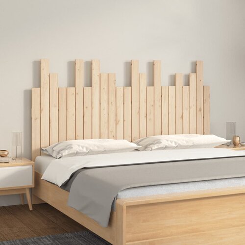 vidaXL Stensko posteljno vzglavje 146,5x3x80 cm trdna borovina Cene