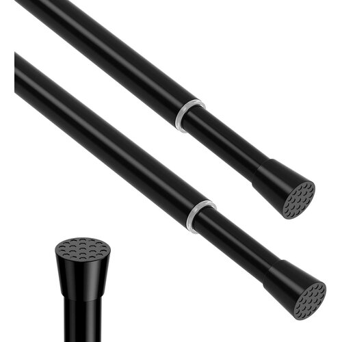 AIZESI 2x Raztegljiva karnisa brez vrtanja 50&amp;ndash;69 cm črna Slike