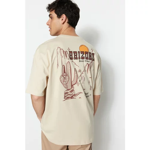 Trendyol T-Shirt - Beige - Oversize