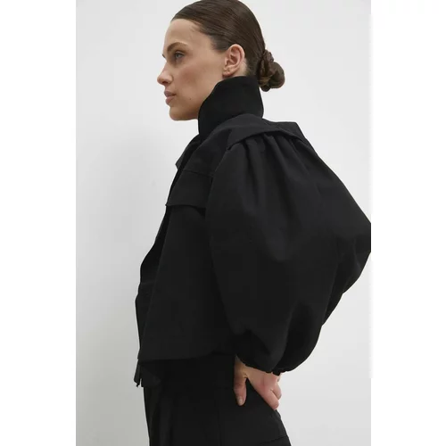 Answear Lab Pamučna jakna boja: crna, za prijelazno razdoblje