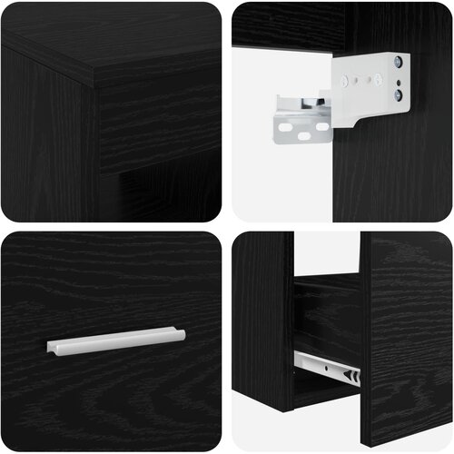  Set ormarića za kupaonicu 3 kom. Crni hrast 49,5 x 41 x 64,5 cm Slike