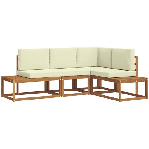  Set vanjskih sofa s jastukom 4 Komad Prirodna i krem Slike